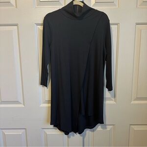 NWT Soft Surroundings Black Mock Turtleneck Trapeze Dress Tunic Size Medium